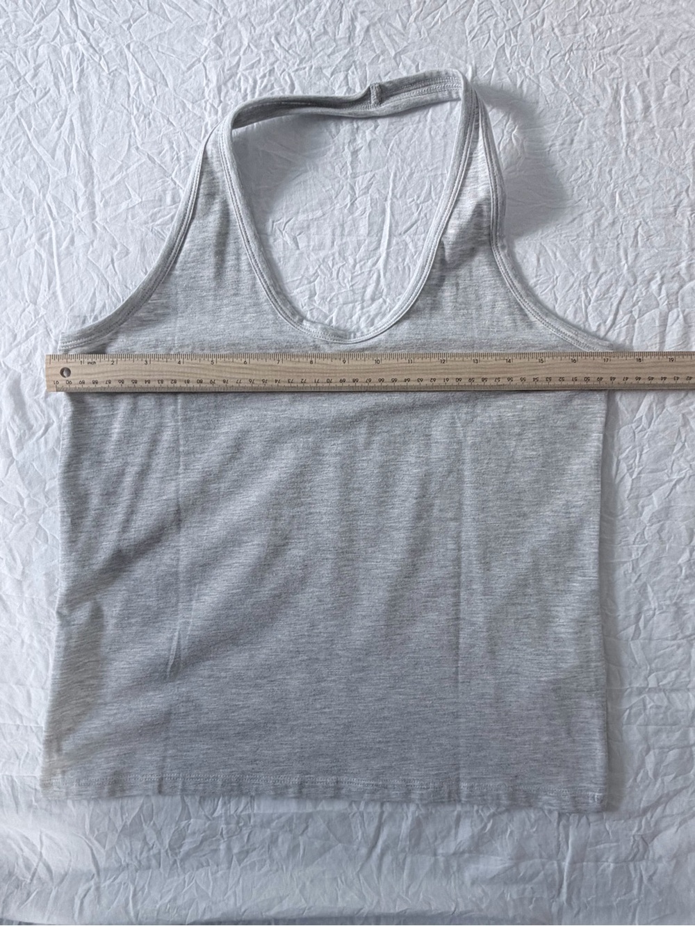 Topshop Light Heather Grey Fitted Halter Top. - Picture 2 of 8